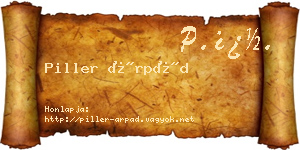 Piller Árpád névjegykártya